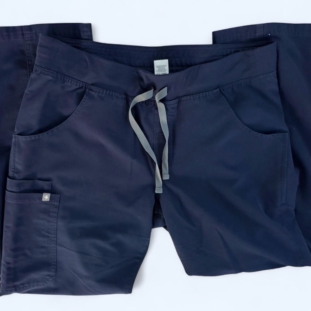 Figs Wide leg Navy Drawstring Scrub Pants